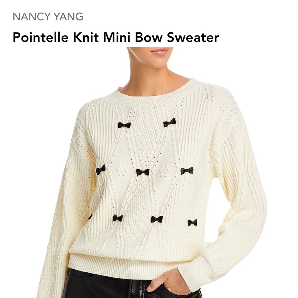 Nancy Yang Black Bow Sweater